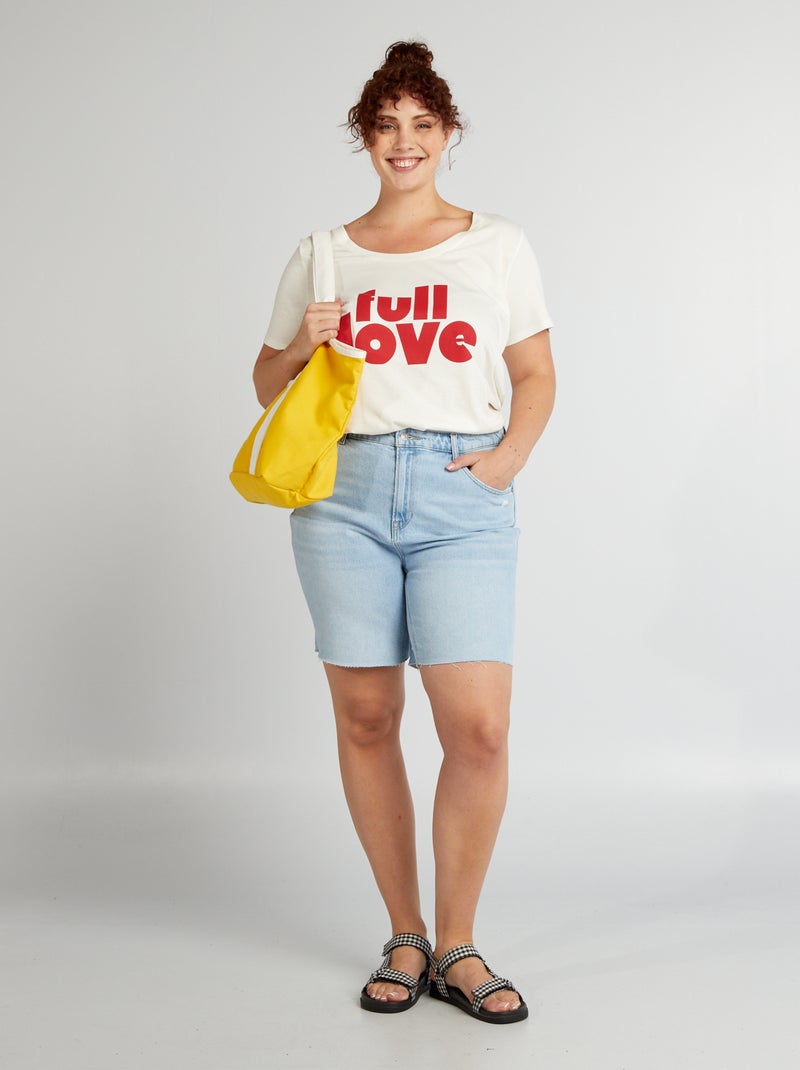 Camiseta de algodón con estampado BLANCO - Kiabi
