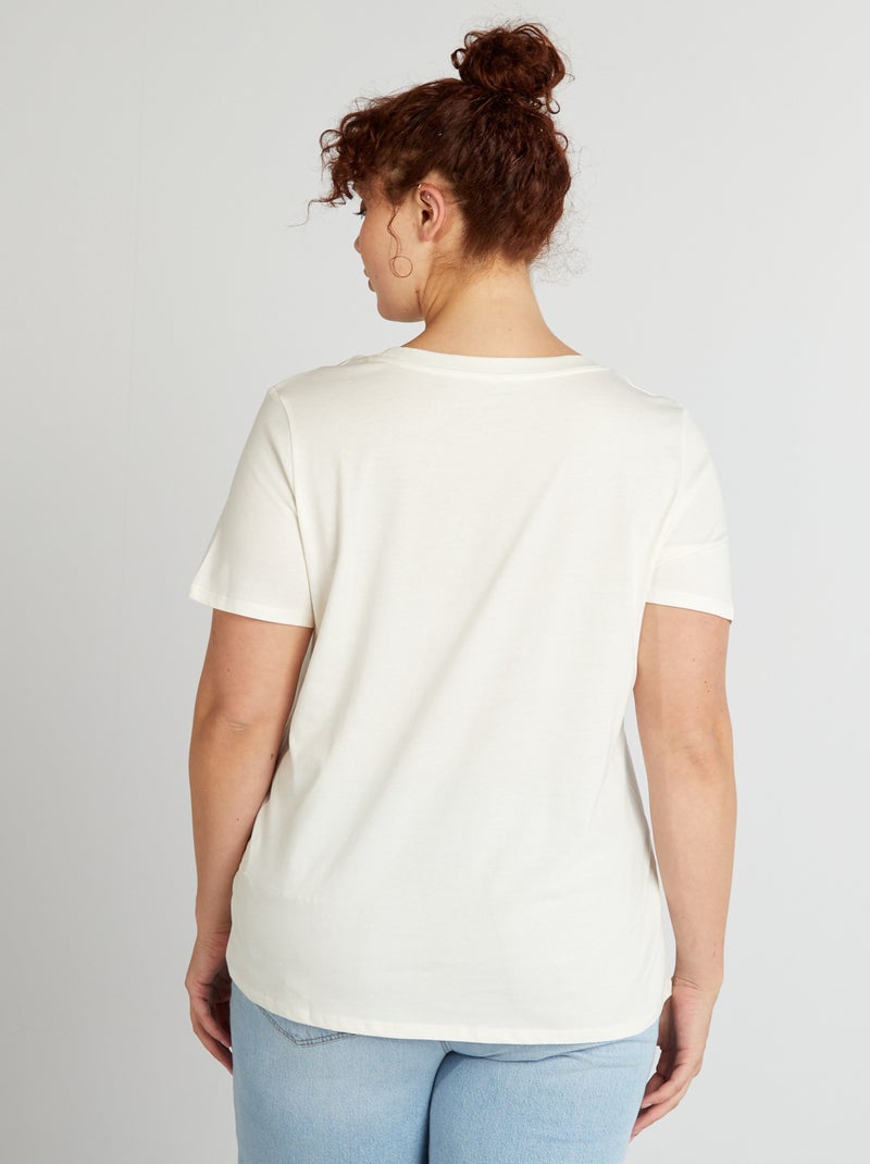 Camiseta de algodón con estampado BLANCO - Kiabi