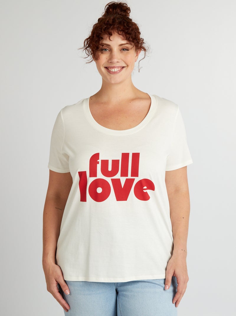 Camiseta de algodón con estampado BLANCO - Kiabi
