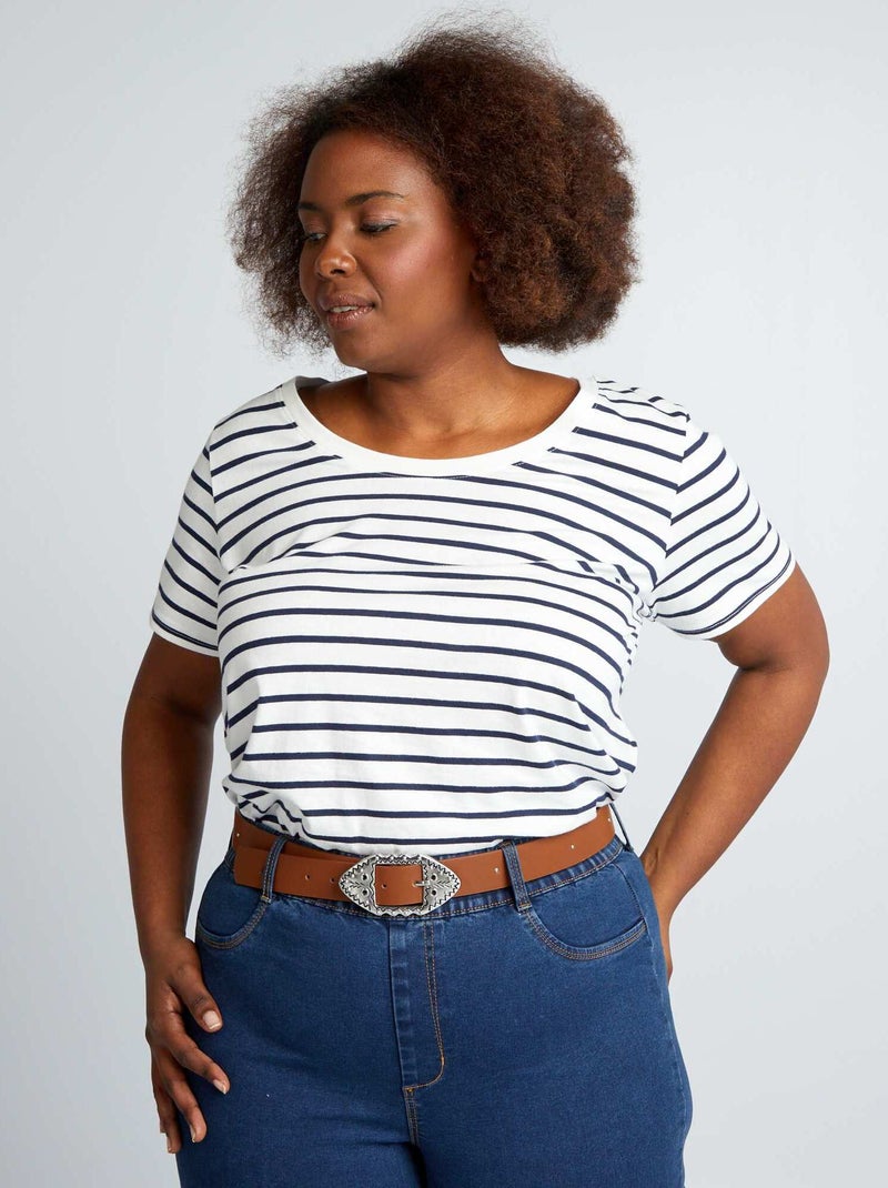 Camiseta de algodón con estampado BLANCO - Kiabi