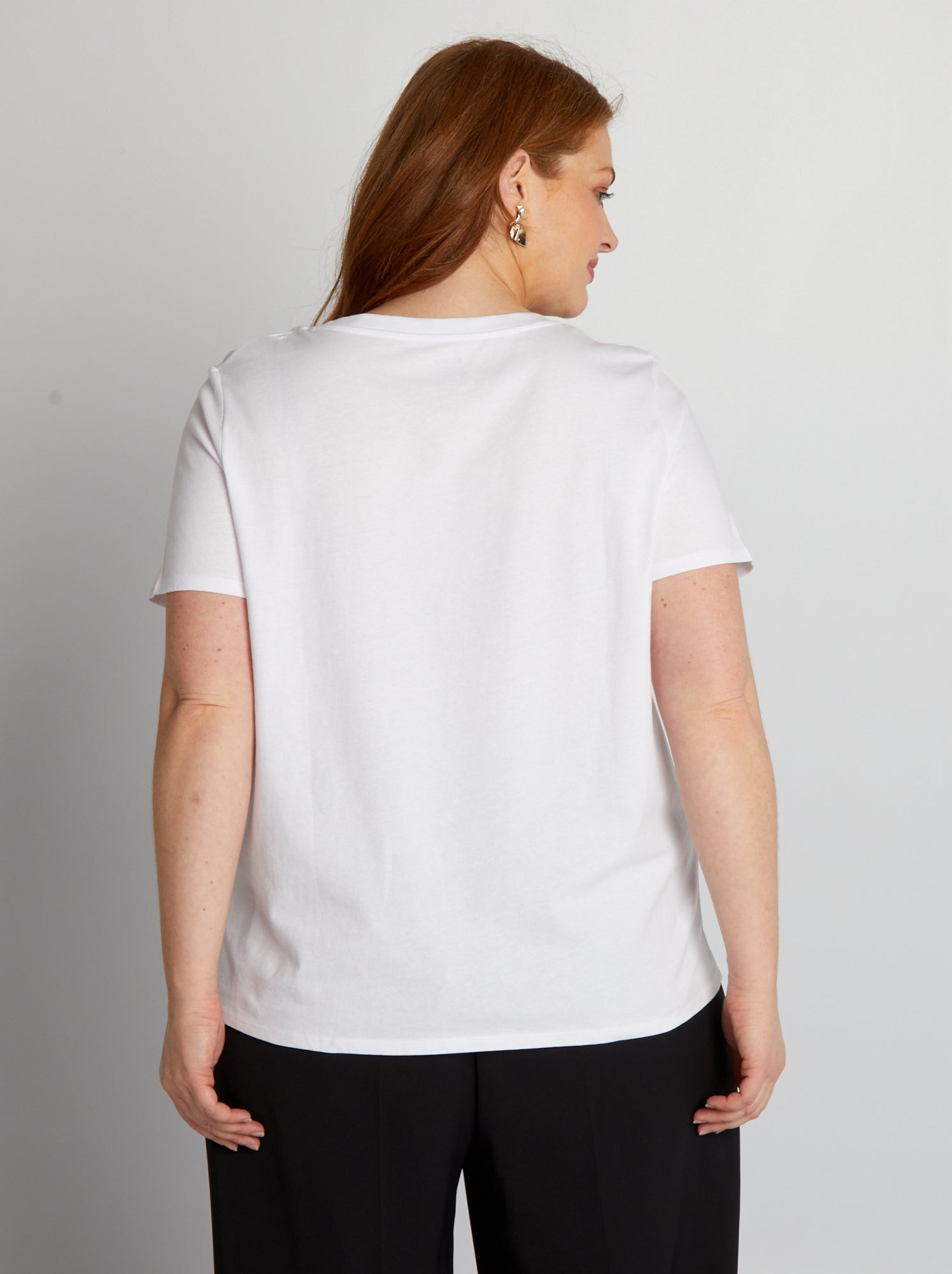 Camisetas Blancas de Mujer Basica Algodon Elegante Kiabi