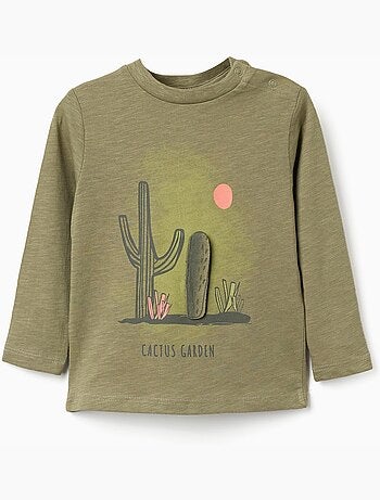 Camiseta de algodón con camaleón estampado