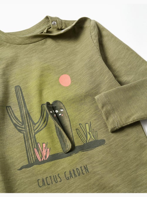 Camiseta de algodón con estampado Cactus Garden - Kiabi