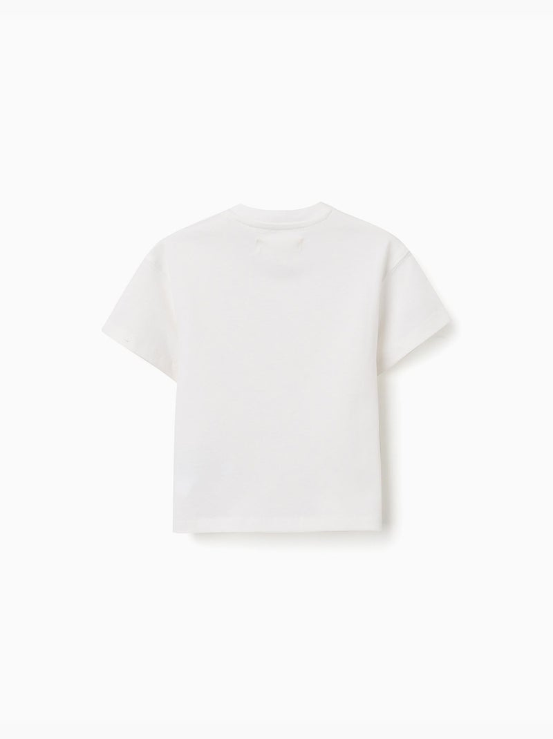 Camiseta de algodón con estampado Carolina Celas x Zippy Blanco - Kiabi