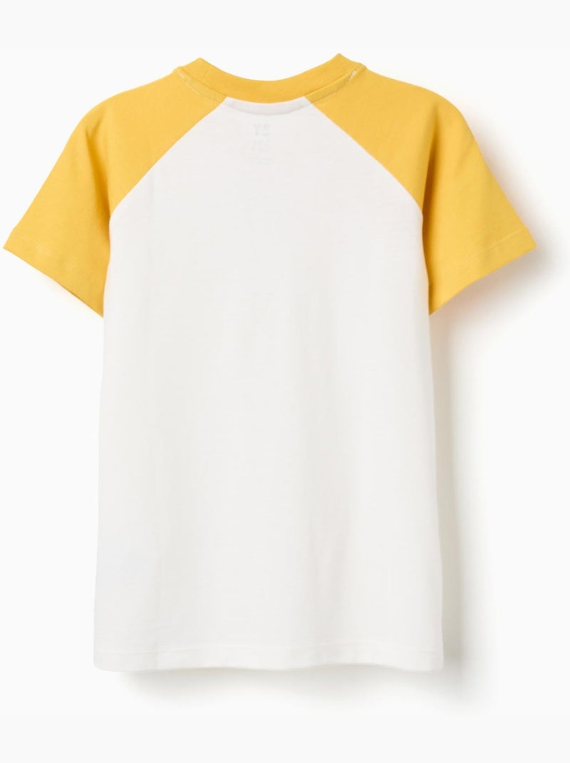 Camiseta de algodón con estampado Colors Amarillo oscuro - Kiabi