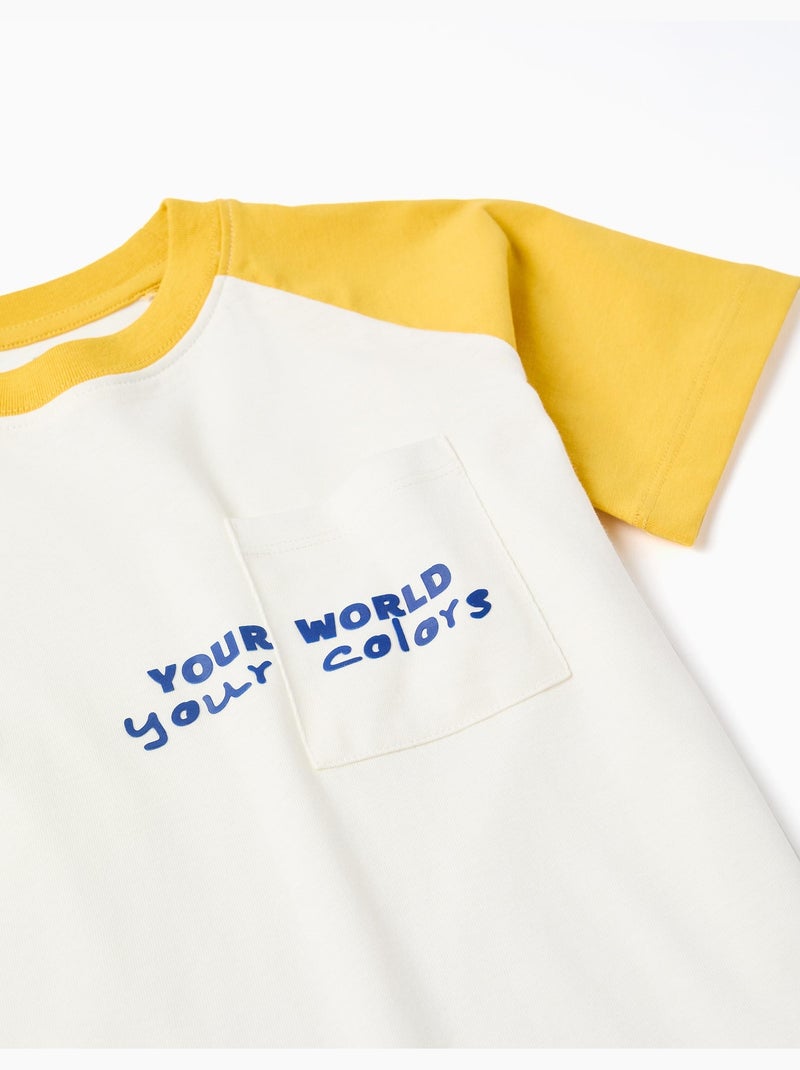 Camiseta de algodón con estampado Colors Amarillo oscuro - Kiabi