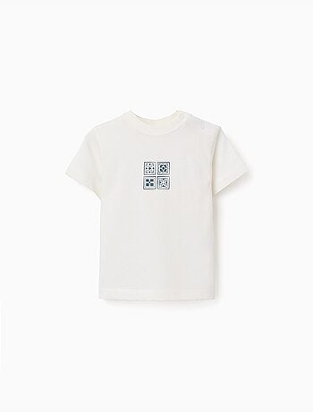 Camiseta de algodón con estampado de azulejos