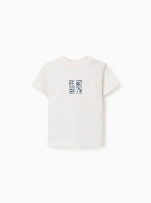 Camiseta de algodón con estampado de azulejos - Kiabi Camiseta de algodón con estampado de azulejos - Kiabi