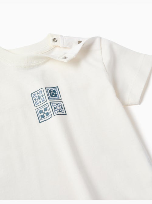 Camiseta de algodón con estampado de azulejos - Kiabi Camiseta de algodón con estampado de azulejos - Kiabi