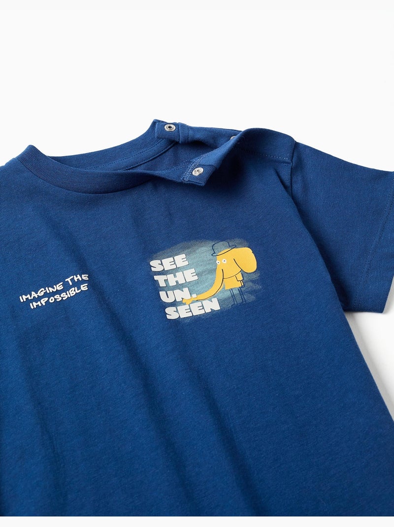 Camiseta de algodón con estampado de elefante Azul oscuro - Kiabi