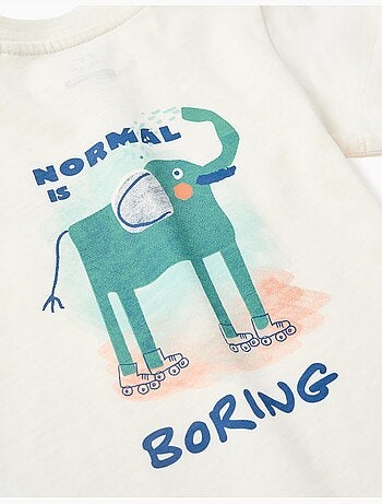 Camiseta de algodón con estampado de elefante