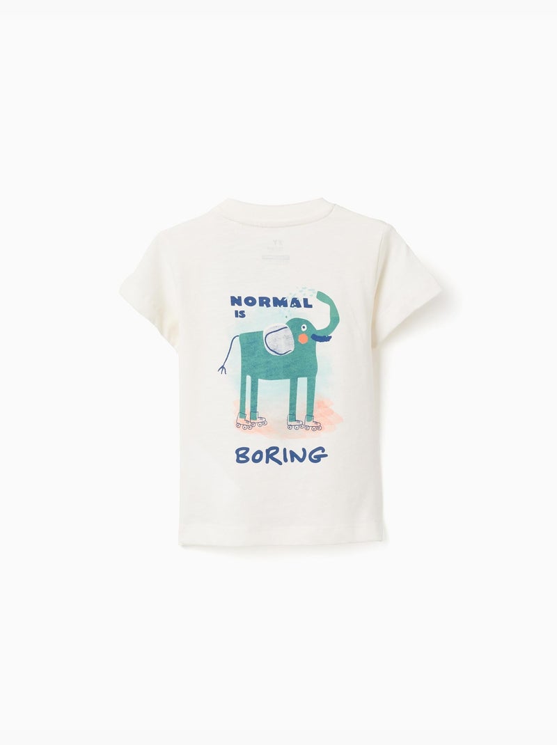 Camiseta de algodón con estampado de elefante Beige claro - Kiabi