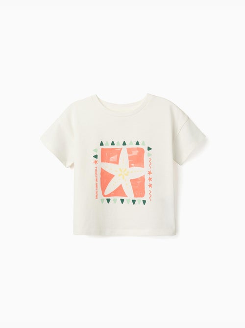 Camiseta de algodón con estampado de estrella de mar - Kiabi