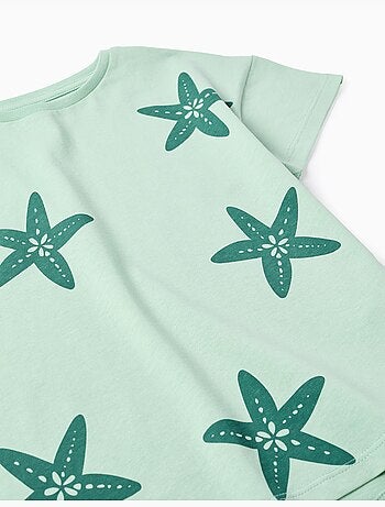 Camiseta de algodón con estampado de estrella de mar