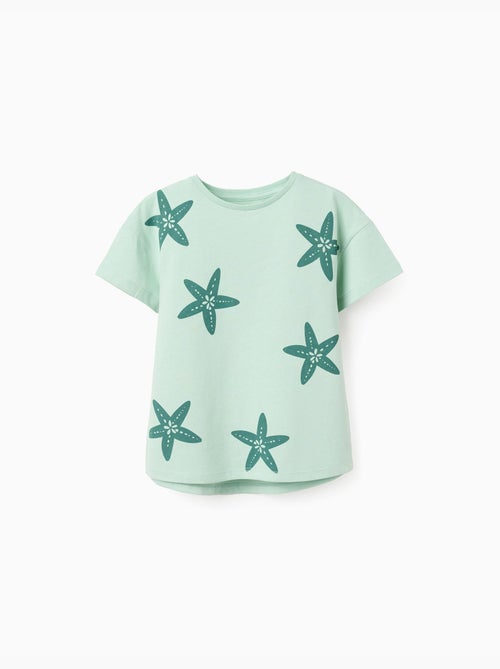 Camiseta de algodón con estampado de estrella de mar - Kiabi