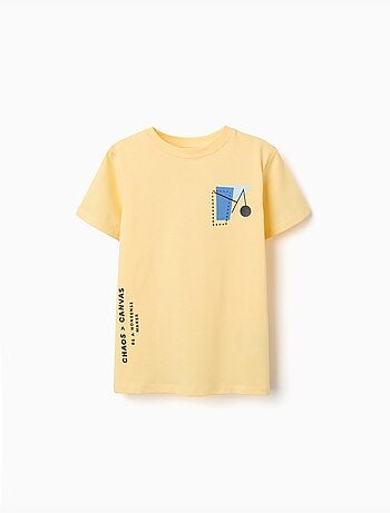 Camiseta de algodón con estampado de formas