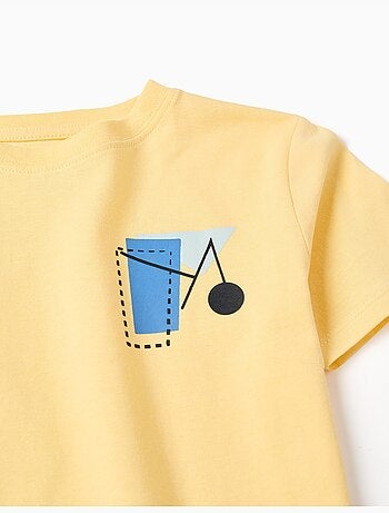 Camiseta de algodón con estampado de formas