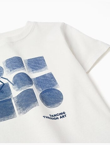 Camiseta de algodón con estampado de formas