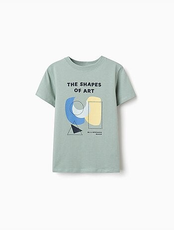 Camiseta de algodón con estampado de formas