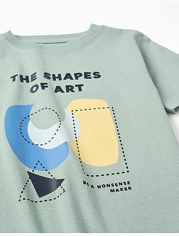 Camiseta de algodón con estampado de formas