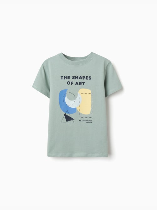 Camiseta de algodón con estampado de formas - Kiabi Camiseta de algodón con estampado de formas - Kiabi