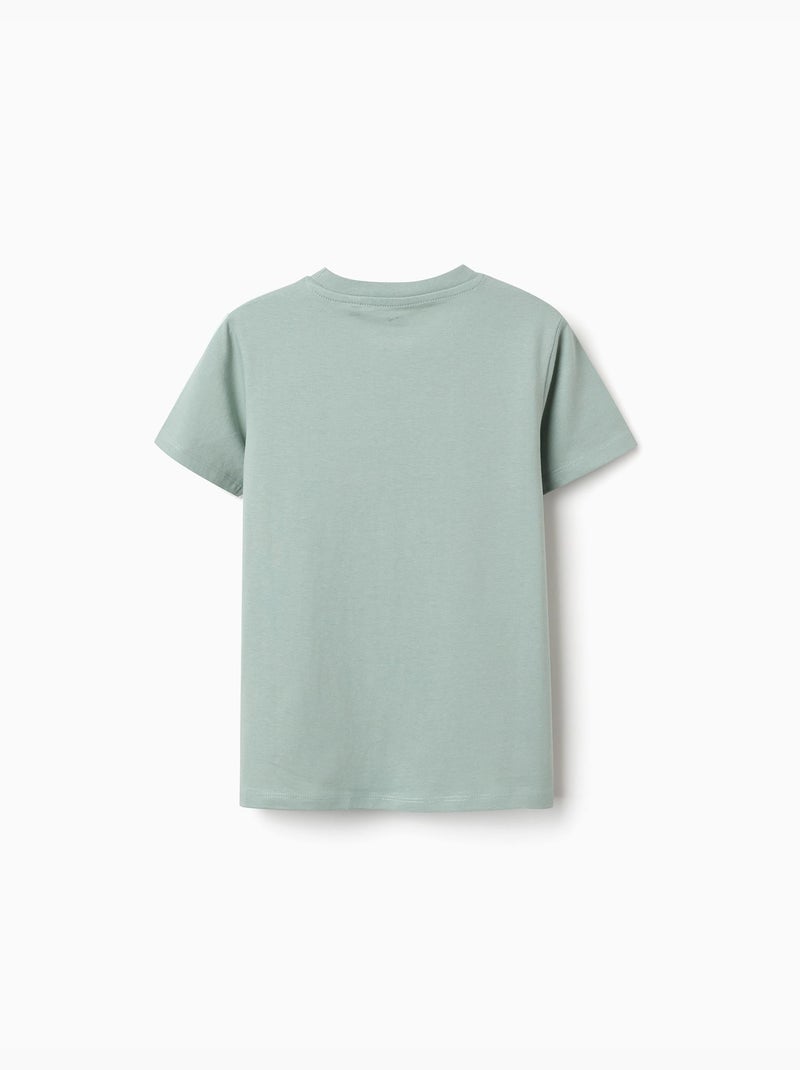 Camiseta de algodón con estampado de formas Verde - Kiabi