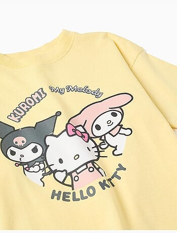 Camiseta de algodón con estampado de Kuromi & Friends