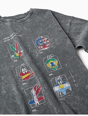 Camiseta de algodón con estampado de Looney Tunes