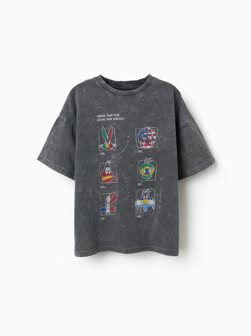 Camiseta de algodón con estampado de Looney Tunes Gris oscuro - Kiabi