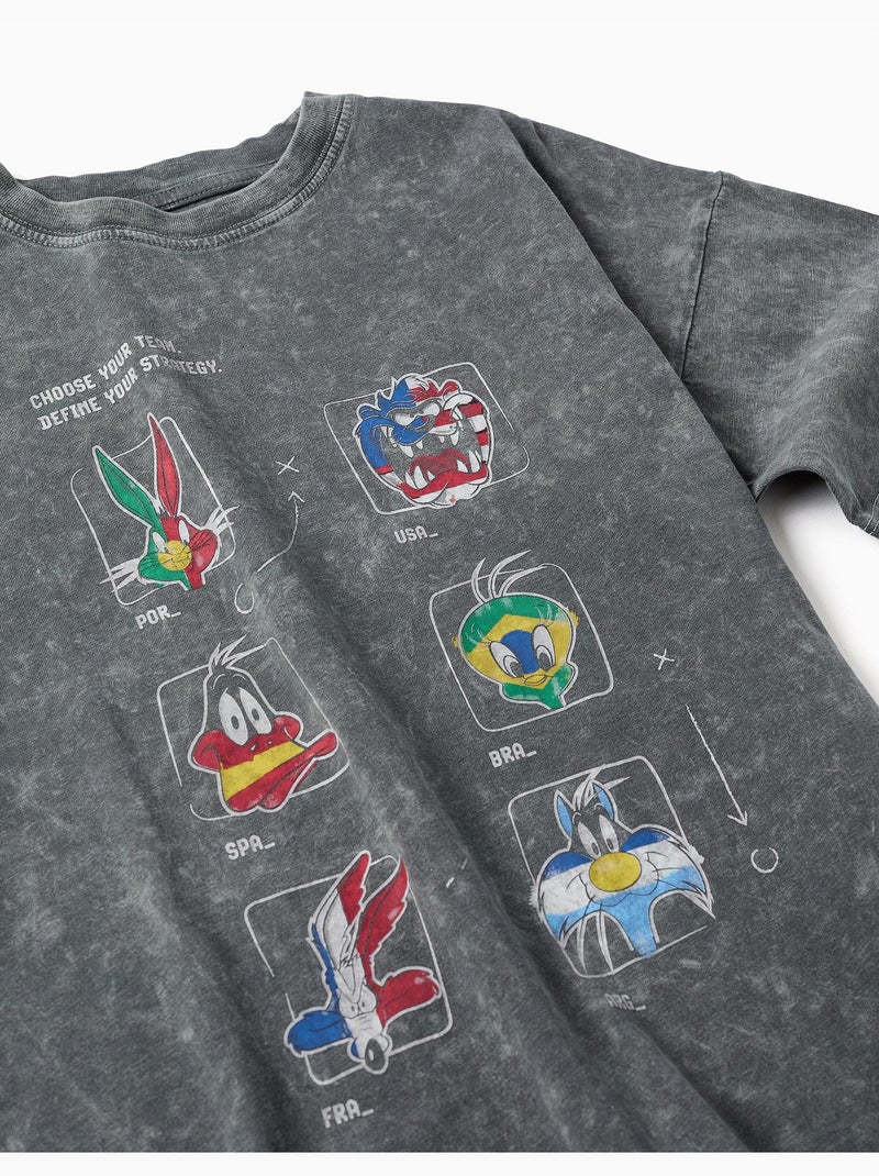 Camiseta de algodón con estampado de Looney Tunes Gris oscuro - Kiabi