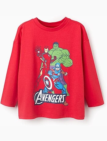 Camiseta de algodón con estampado de los vengadores