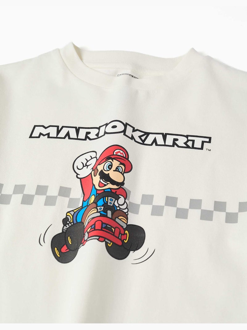 Camiseta de algodón con estampado de Mario Kart Blanco - Kiabi