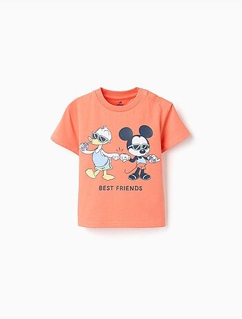 Camiseta de algodón con estampado de Mickey & Donald