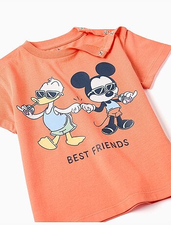 Camiseta de algodón con estampado de Mickey & Donald
