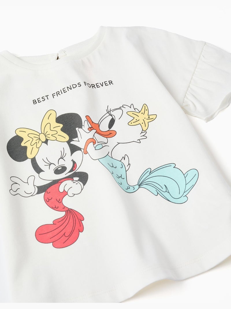 Camiseta de algodón con estampado de Minnie y Daisy Blanco - Kiabi
