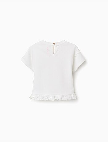 Camiseta de algodón con estampado de Minnie y volantes
