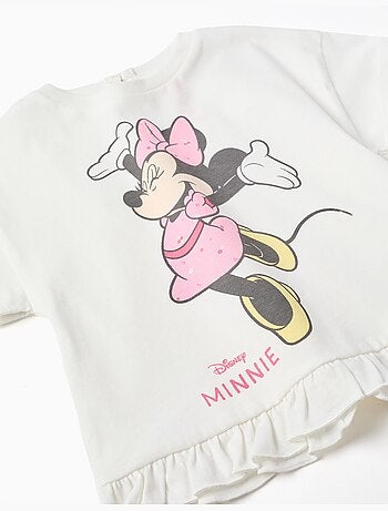 Camiseta de algodón con estampado de Minnie y volantes