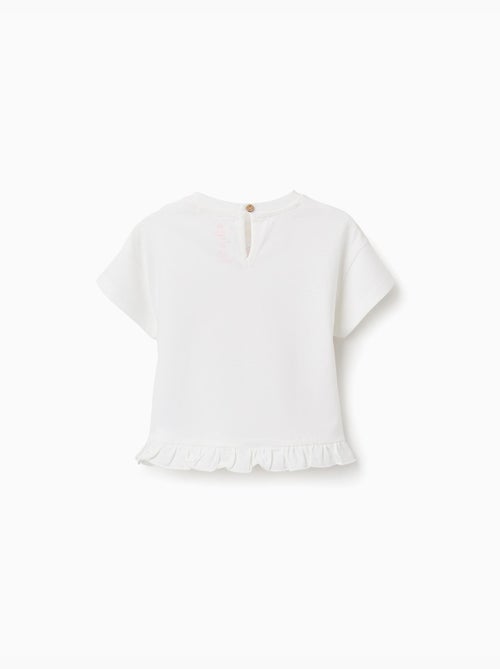 Camiseta de algodón con estampado de Minnie y volantes - Kiabi