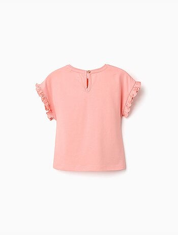 Camiseta de algodón con estampado de Minnie y volantes