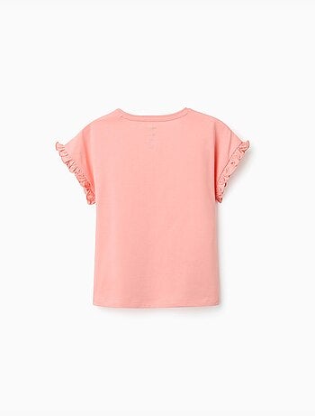 Camiseta de algodón con estampado de Minnie y volantes