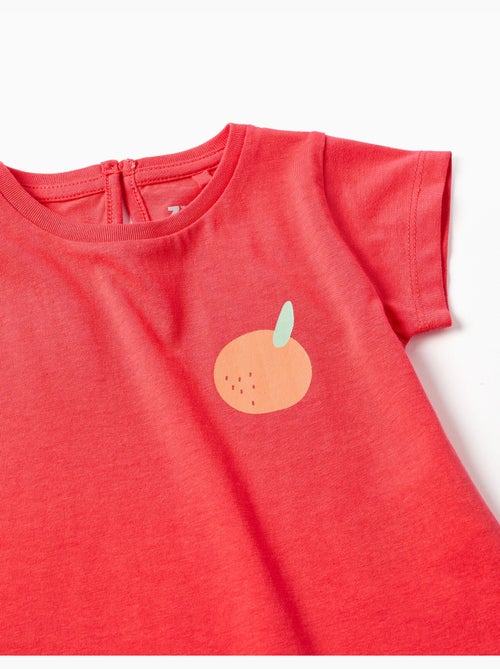 Camiseta de algodón con estampado de naranja - Kiabi
