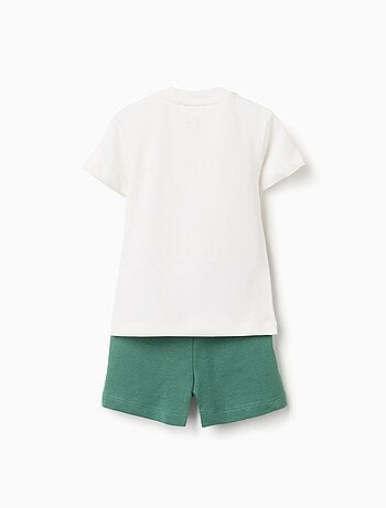 Camiseta de algodón con estampado de peces + pantalón corto