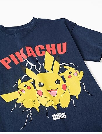 Camiseta de algodón con estampado de Pikachu en la parte delantera