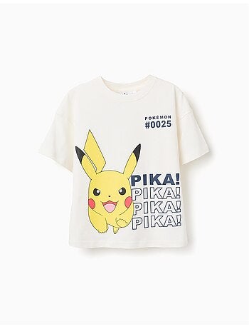 Camiseta de algodón con estampado de Pikachu en la parte delantera