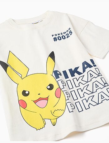 Camiseta de algodón con estampado de Pikachu en la parte delantera