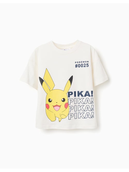 Camiseta de algodón con estampado de Pikachu en la parte delantera - Kiabi
