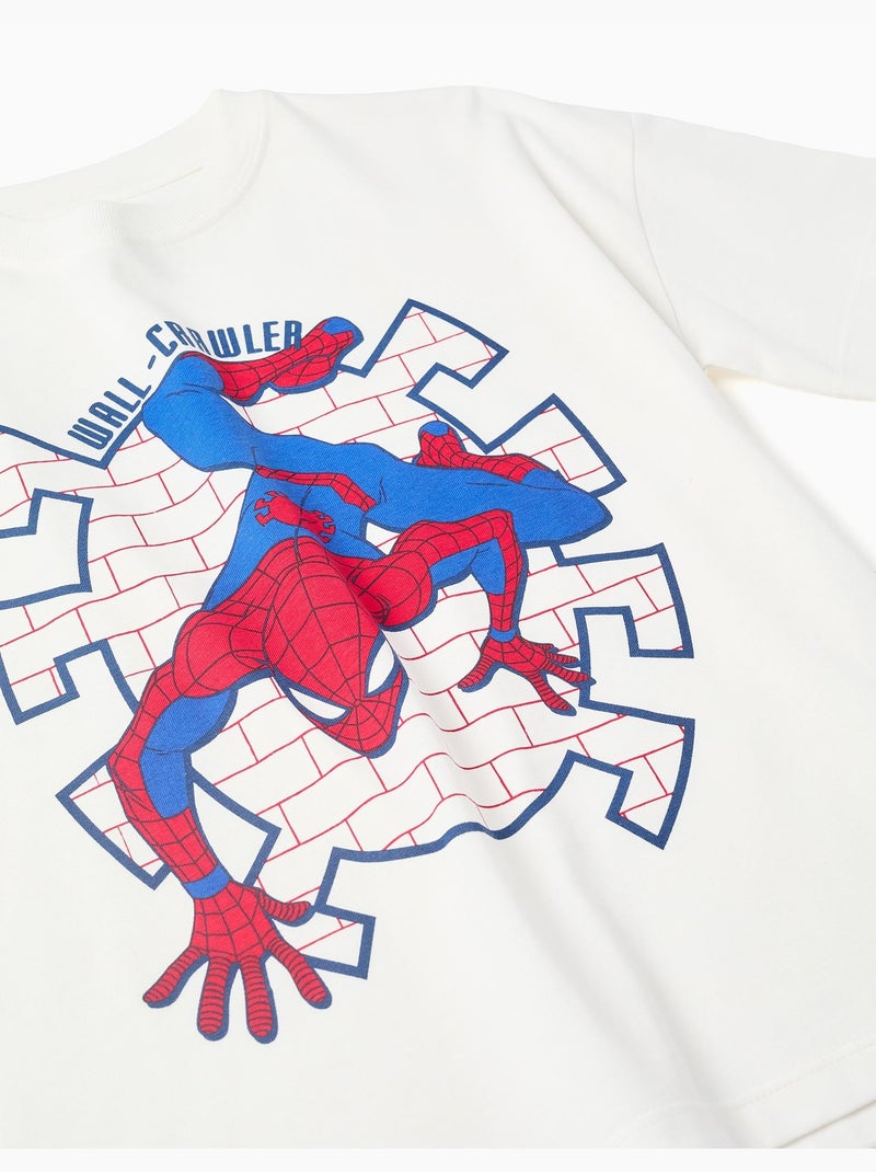 Camiseta de algodón con estampado de Spider-Man Blanco - Kiabi