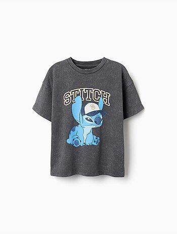 Camiseta de algodón con estampado de Stitch