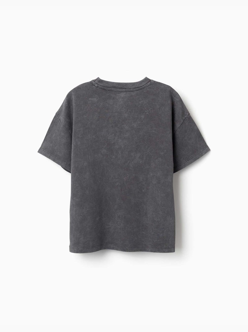 Camiseta de algodón con estampado de Stitch Gris oscuro - Kiabi