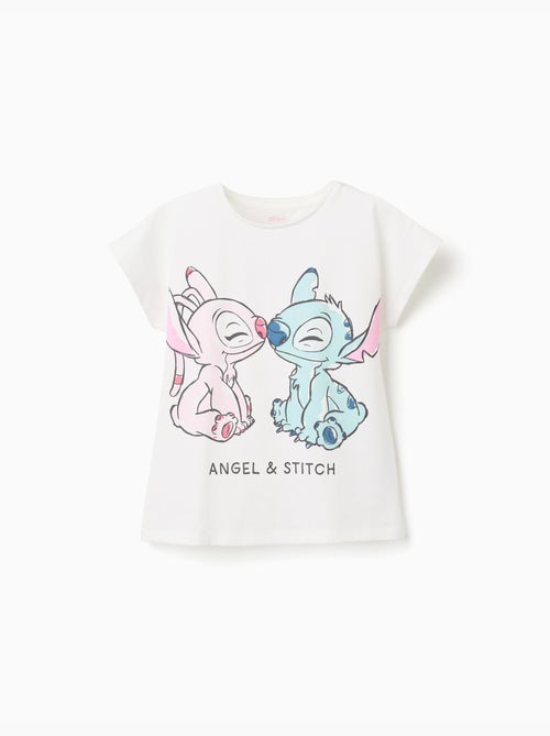 Camiseta de algodón con estampado de Stitch y Angel - Kiabi